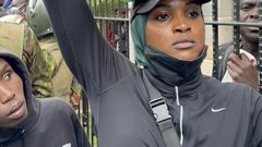 Shakira Wafula boldy confronting police officers during the June 25, 2025 anti- Finance Bill protests in Nairobi. [Image Credit: Shakira]