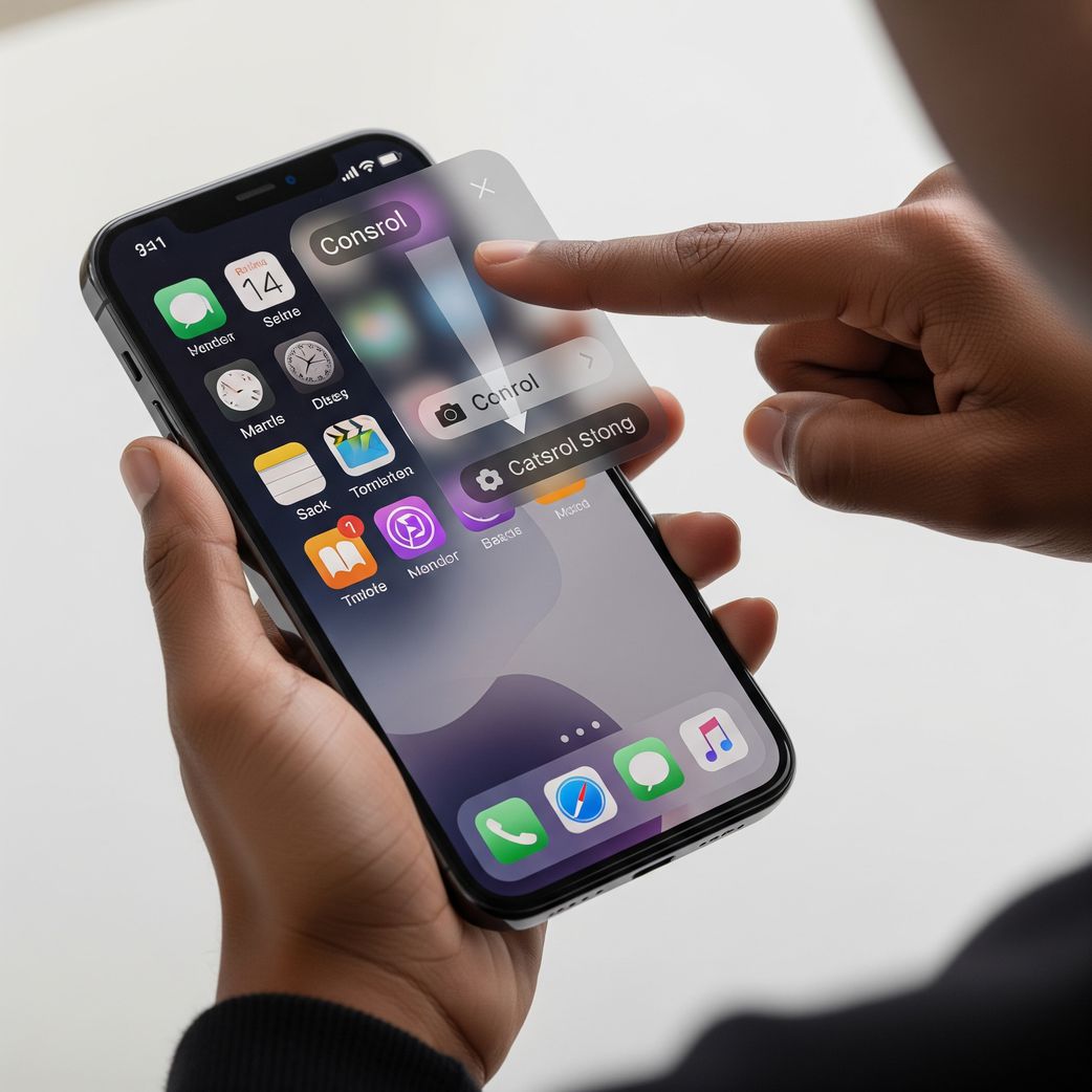 Swipe right to access the control centre