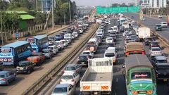 Vehicles stuck in traffic