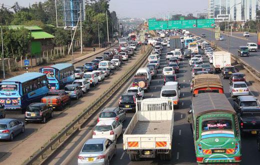 Vehicles stuck in traffic