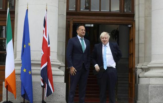 Leo Varadkar and Boris Johnson, seen last month in Dublin, will meet once again as time runs out to sign off on any agreement ahead of next week's EU summit with Johnson insisting Britain will leave the bloc at month's end come what may