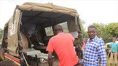 Police collecting a victim's body