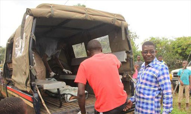 Police collecting a victim's body