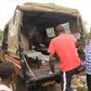 Police collecting a victim's body