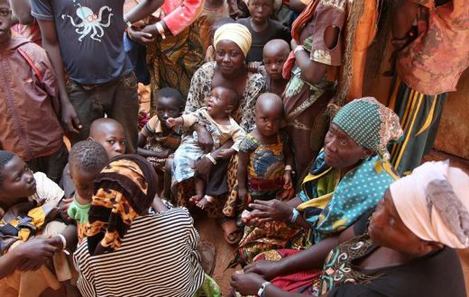 June 2015: Burundian families wait to be registered as refugees at Nyarugusu in northwestern Tanzania