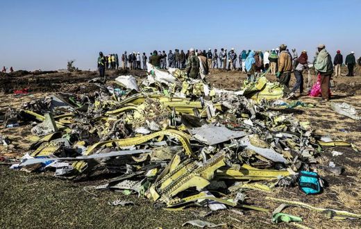 The Ethiopia Airlines jet nose-dived into a field outside Addis Ababa, killing all 157 people onboard