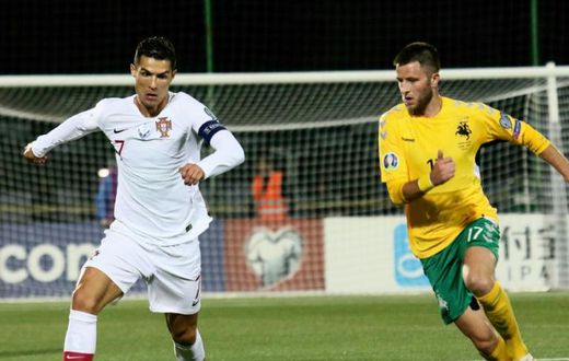 Portugal's Cristiano Ronaldo scored four goals for the second time on the international stage as Portugal hammered Lithuania