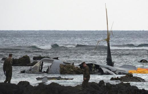 The Pentagon described the December 2016 crash, which saw the plane end up in shallow water off Okinawa, as a 'mishap'