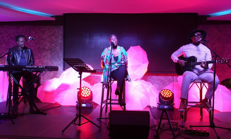 Sara and Bez and david perform