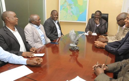 Raila Odinga meeting a delegation led by former Bomet Governor Isaac Ruto