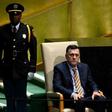 Prime Minister Fayez al-Sarraj waits to speak at the General Assembly on September 25 in New York