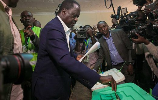 ODM party leader Raila Odinga casting his vote in Kibra during a past election. Edwin Sifuna, Elizabeth Ongoro, Imran Okoth likely to vie for Kibra seat to replace Ken Okoth