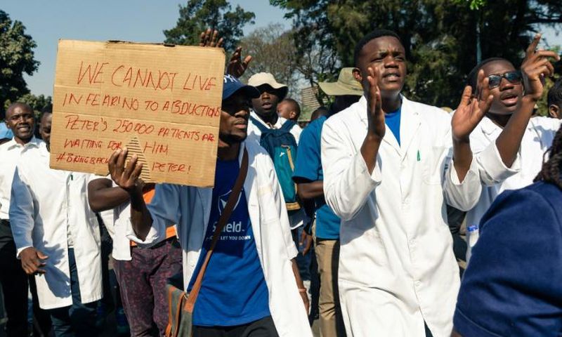 Hundreds of medics took to the streets this week to demand the authorities investigate Peter Magombeyi's disappearance