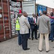 President Uhuru Kenyatta with top government officials at Embakasi Inland Container Terminal (PSCU)