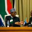 Handshake: Buhari, left, and Ramaphosa