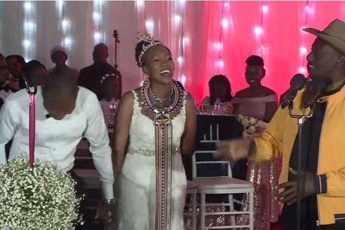 DP Ruto speaking at the wedding