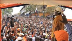 Raila Odinga addressing Kibra residents
