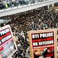 Thousands of pro-democracy protesters rallied in Hong Kong airport, where flights were cancelled