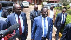 ODM leader Raila Odinga with IEBC Chairman Wafula Chebukati