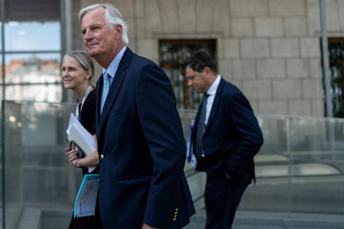 EU Brexit negotiator Michel Barnier (C, pictured August 22, 2019) said the most contentious element of the Brexit agreement, the so-called backstop mechanism aimed at keeping the Northern Irish border open, must remain