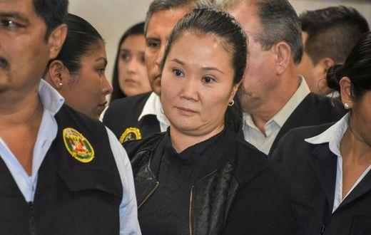 Keiko Fujimori is pictured during a court hearing in the Peruvian capital Lima on October 31, 2018