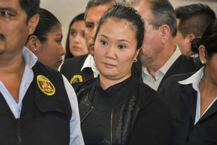 Keiko Fujimori is pictured during a court hearing in the Peruvian capital Lima on October 31, 2018