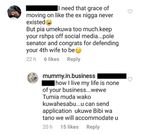 Saumu Mbuvi's reply (Instagram)