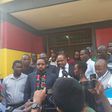 Activist Boniface Mwangi at the Central Police Station after being released
