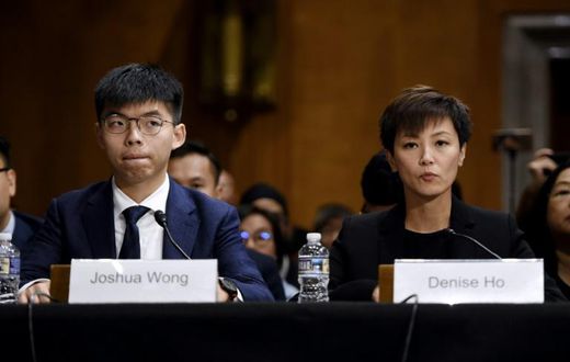 Hong Kong activist Joshua Wong and singer-campaigner Denise Ho testify before the US Congress