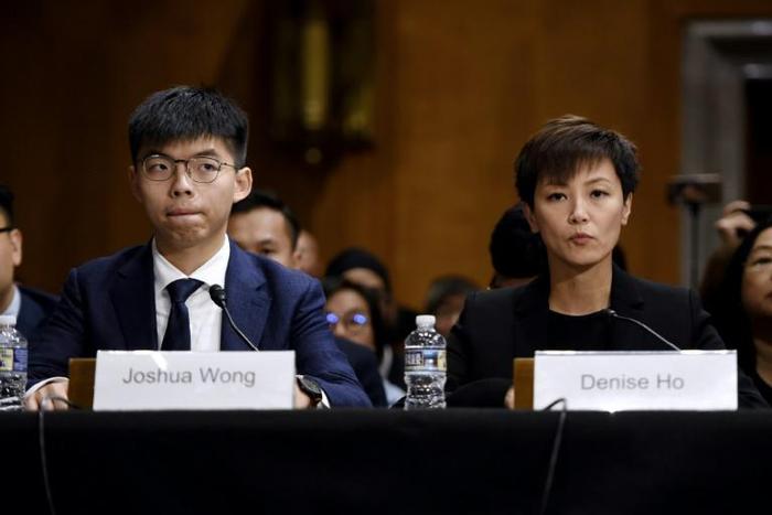 Hong Kong activist Joshua Wong and singer-campaigner Denise Ho testify before the US Congress