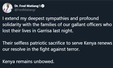 Uhuru, Matiang’i speak as government takes swift action following deadly attack that left 11 police officers dead