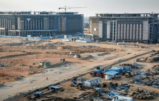 Construction of ministerial buildings at the governmental district in the new administrative capital, some 50 kilometres east of the capital Cairo