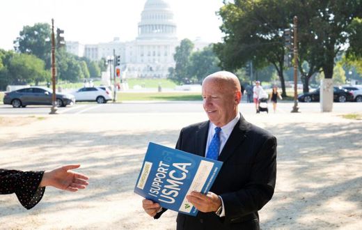 Representative Kevin Brady of Texas, the top Republican on the House Ways and Means Committee, rallied outside the US Capitol in support of the USMCA on September 12, 2019