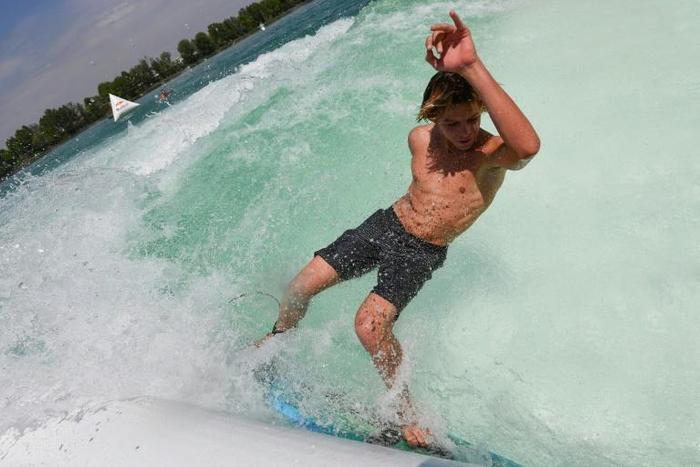 The newly opened artificial lake offers a 10-metre wide wave, with a maximum height of 1.6 metres
