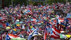 Demonstrators Shut Down Traffic in San Juan