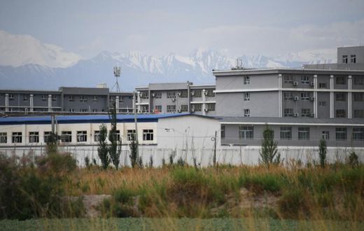 A facility believed to be a re-education camp north of Akto in Xinjiang. Rights groups say more than a million people from Muslim minorities are held in such camps