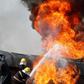 File image of a fuel tanker on fire