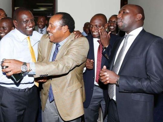 File image of DP William Ruto with Kiambu Governor Ferdinand Waititu who was recently arrested over corruption-related charges