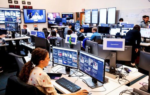 Facebook, whose "war room" on misinformation is seen in a 2018 picture, remains the platform of choice for social media manipulation campaigns, according to global study by Oxford University researchers