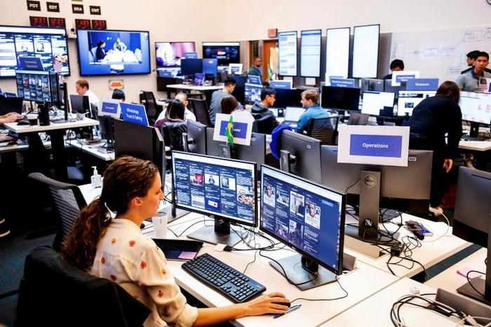 Facebook, whose "war room" on misinformation is seen in a 2018 picture, remains the platform of choice for social media manipulation campaigns, according to global study by Oxford University researchers
