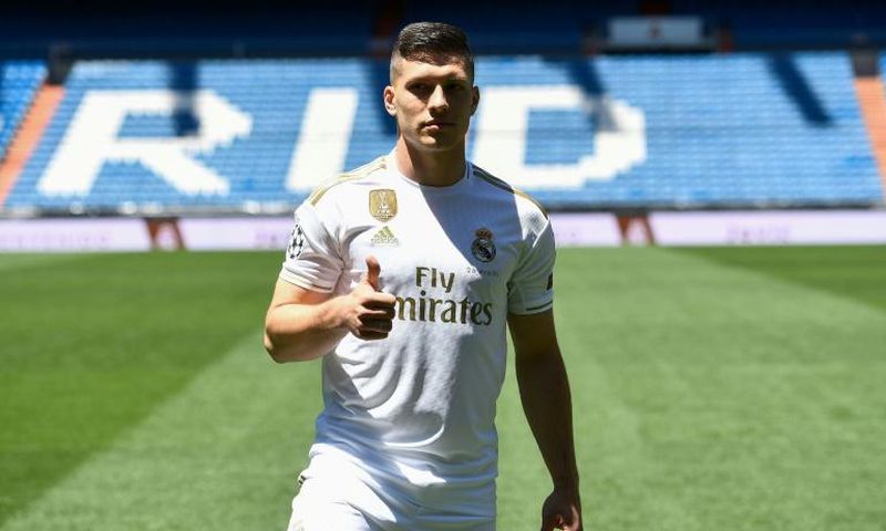 Real Madrid's new signing Luka Jovic was presented at the Santiago Bernabeu on Wednesday.