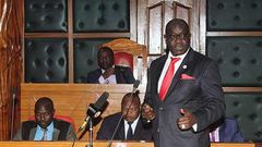 Thirdway Alliance Party leader Ekuru Aukot addressing a county assembly