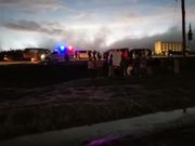 Scene of early morning accident at Magina area along Nairobi-Nakuru Highway