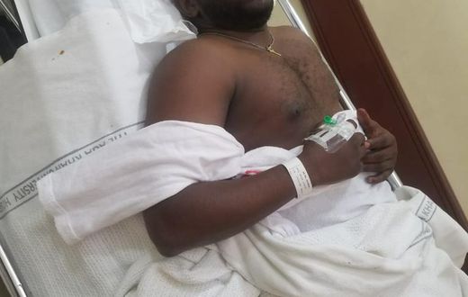 Lamu Senator Anwar Loitiptip at the Aga Khan ICU after attack by unidentified assailants