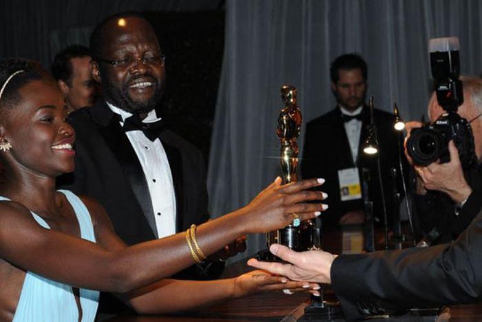 File image of Lupita Nyongo with her father Anyang Nyongo