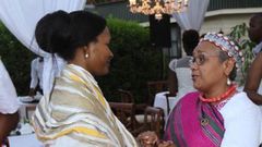 File photo of Zahra Bahlewa Moi with First Lady Margaret Kenyatta.