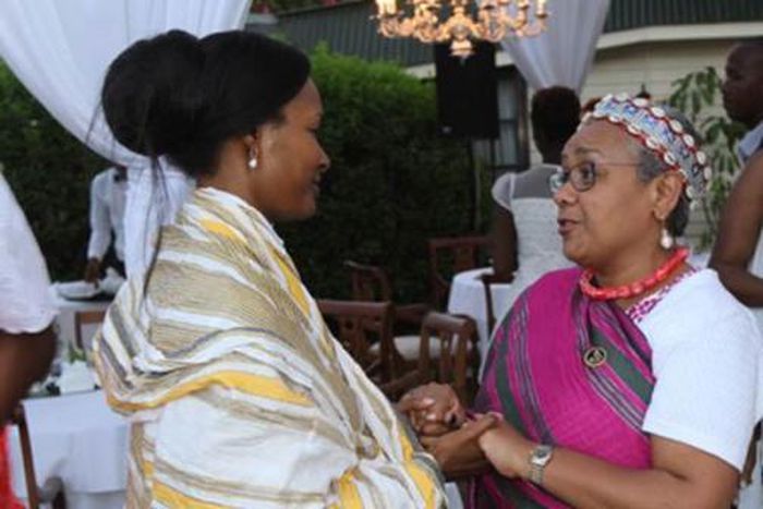 File photo of Zahra Bahlewa Moi with First Lady Margaret Kenyatta.