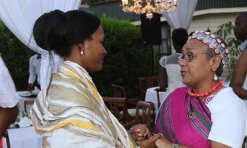 File photo of Zahra Bahlewa Moi with First Lady Margaret Kenyatta.