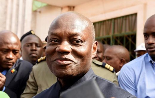 Running again: The president of Guinea-Bissau, Jose Mario Vaz, pictured at a polling station during legislative elections in March