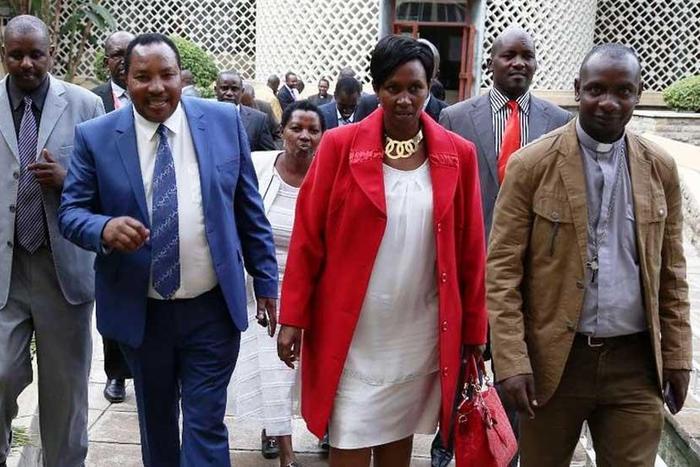File image of Governor Ferdinand Waititu with his wife Susan Ngun'gu. The two were taken in for questionning at EACC offices alongside their daughter Njeri Ndun'gu